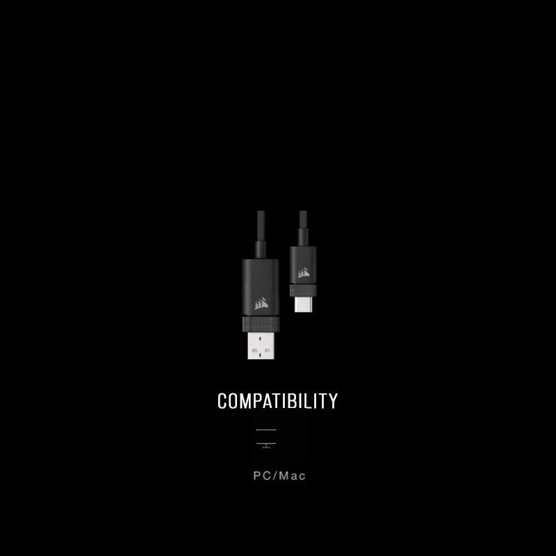 Gaming Headset CORSAIR VIRTUOSO RGB Wireless XT / USB-KABEL Gaming Headset CORSAIR VIRTUOSO RGB Wireless XT / USB-KABEL