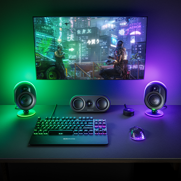 Lautsprecher SteelSeries Arena 9 / Reaktive RGB-Beleuchtung SteelSeries Arena 9
