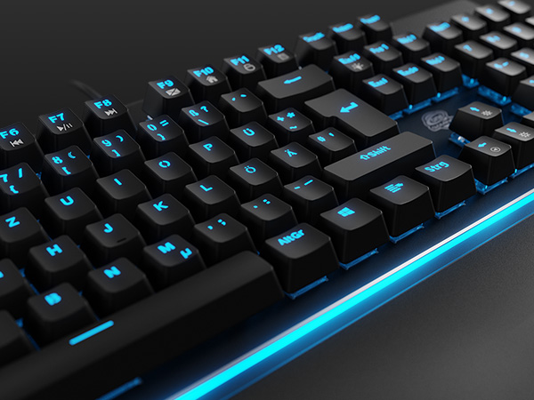 Gaming Tastatur mit Aluminium-Gehäuse Gaming Tastatur mit Aluminium-Gehäuse