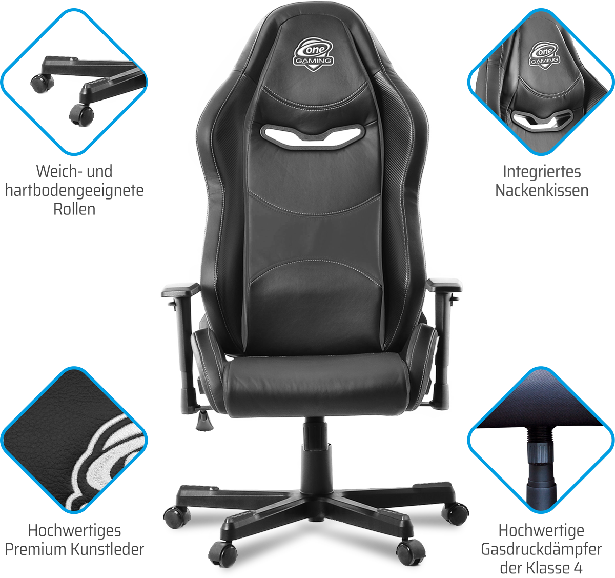 ONE GAMING Chair BLACK Gaming Stuhl, Bild 2 (19.07.2024)