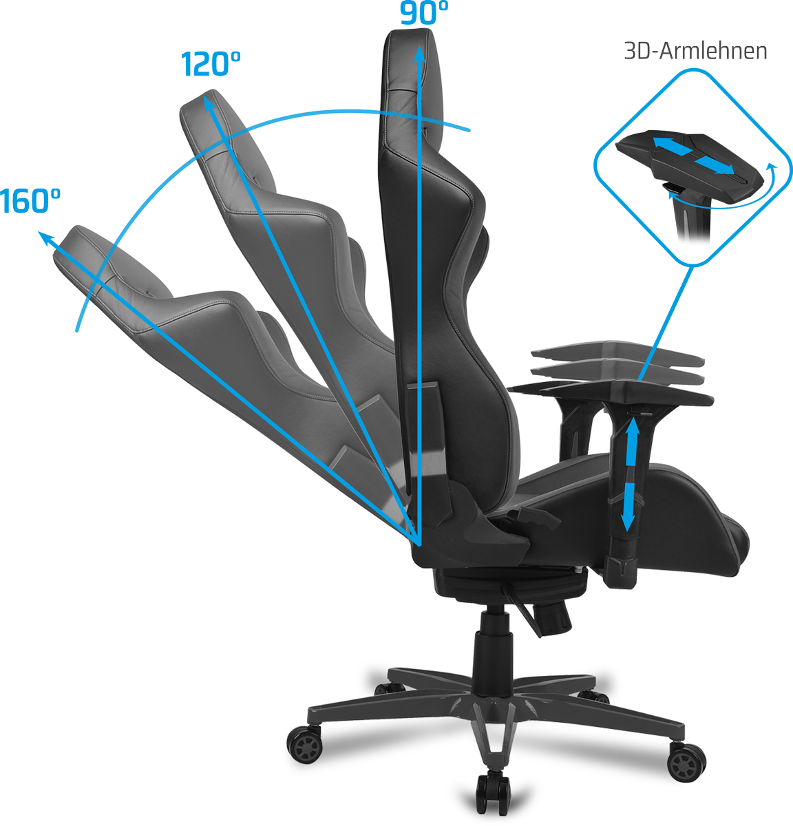 ONE GAMING Chair Ultra BLACK Gaming Stuhl, Bild 4 (18.07.2024)